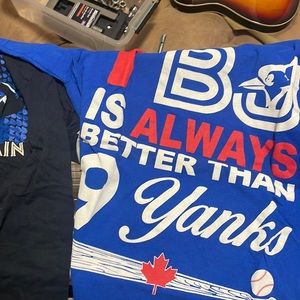2 blue jays shirts. real good ones..